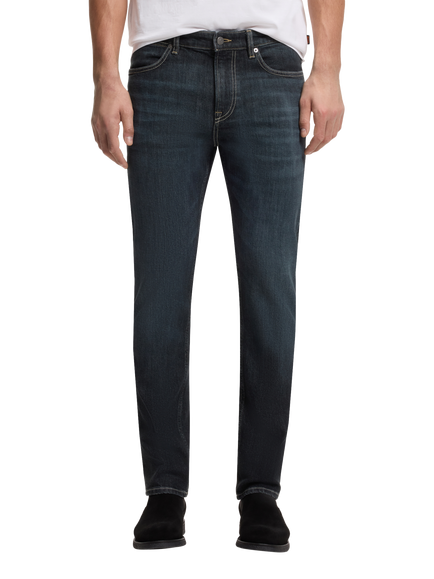 BOSS Mid Rise Slim Leg Jeans, Dark Blue, Dark Blue