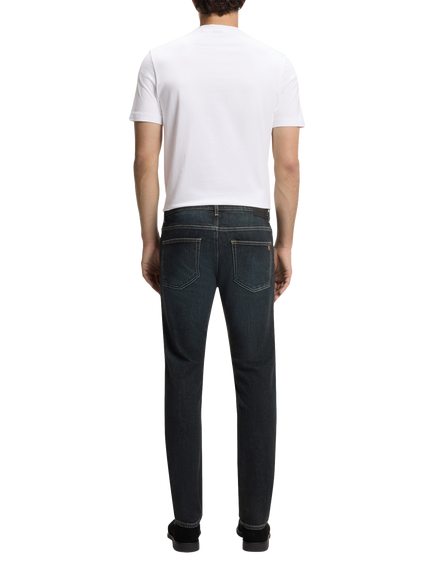 BOSS Mid Rise Slim Leg Jeans, Dark Blue - view 2, Dark Blue