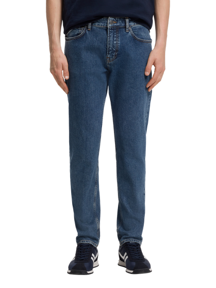 BOSS Mid Rise Tapered Jeans, Bright Blue, Bright Blue