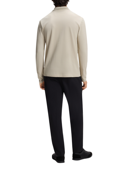 HUGO BOSS Plisy Long Sleeve Polo Shirt, Light Beige - view 2, Light Beige