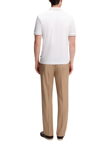 BOSS Cotton Cashmere Blend Polo Shirt, White - view 2, White