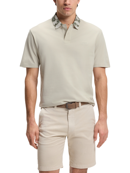 BOSS Cotton Relaxed Fit Polo Shirt, Light Beige, Light Beige