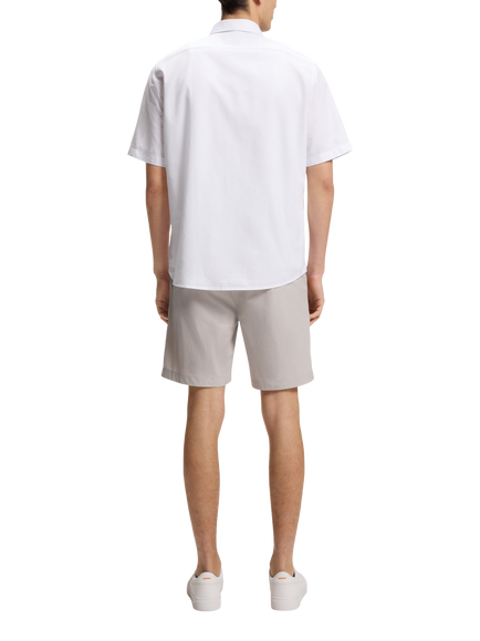 BOSS Cotton Short Sleeve Oxford Shirt, White - view 2, White