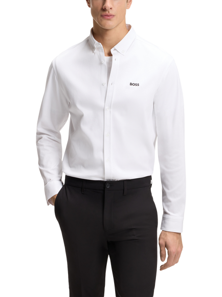 BOSS Cotton Regular Fit Shirt, White, White