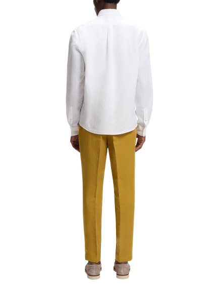 BOSS Pure Linen Long Sleeve Shirt, White - view 2, White