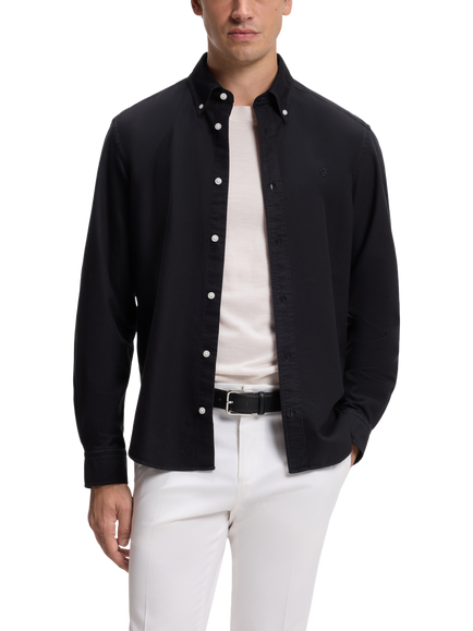 BOSS Virgin Wool Regular Fit Shirt, Dark Blue, Dark Blue