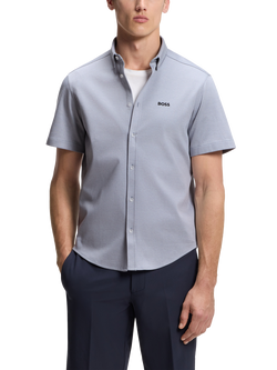 BOSS Regular Fit Short Sleeved Shirt, Dark Grey, Dark Grey
