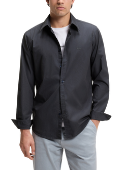 HUGO BOSS BOSS Relegant Cotton Poplin Shirt, Dark Blue, Dark Blue