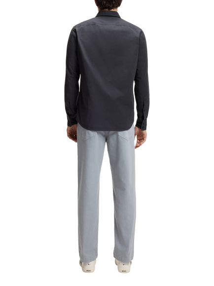 HUGO BOSS BOSS Relegant Cotton Poplin Shirt, Dark Blue - view 2, Dark Blue