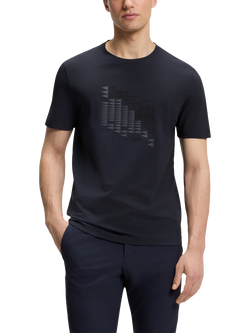 BOSS Cotton Rich Graphic Crew Neck T-Shirt, Dark Blue, Dark Blue