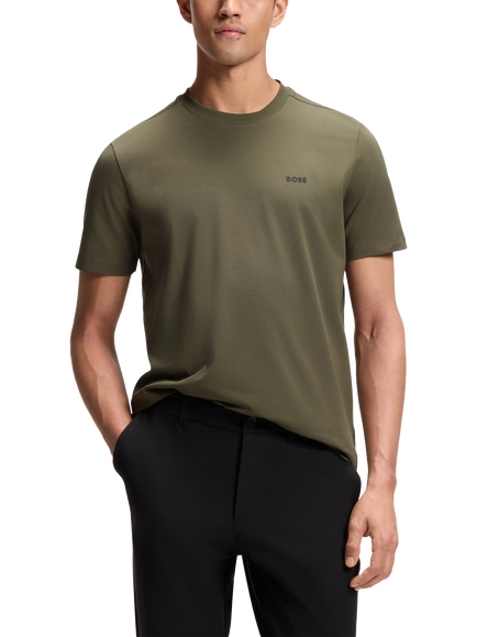BOSS Cotton Rich Crew Neck T-Shirt, Open Green, Open Green