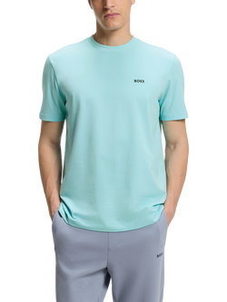 BOSS Cotton Rich Crew Neck T-Shirt, Open Blue, Open Blue