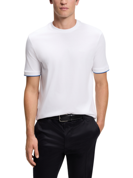 BOSS Cotton Crew Neck T-Shirt, Natural, Natural