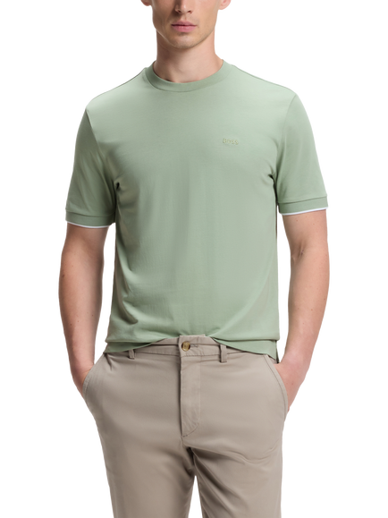 BOSS Regular Fit Cotton T-Shirt, Open Green, Open Green