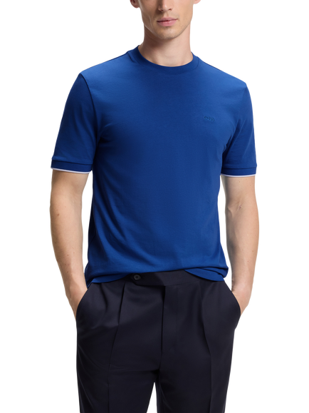 HUGO BOSS BOSS Thompson Crew Neck Cotton T-Shirt, Medium Blue, Medium Blue