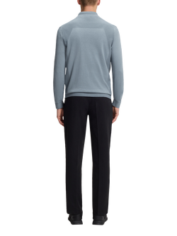 BOSS Cotton Rich Quarter-Zip Jumper, Dark Grey - view 2, Dark Grey