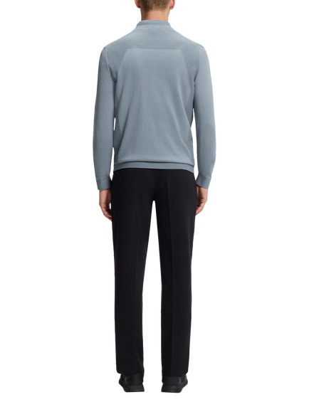 BOSS Cotton Rich Quarter-Zip Jumper, Dark Grey - view 2, Dark Grey