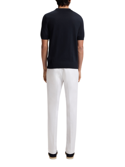 BOSS Cotton Rich Fine-Knit Polo Shirt, Dark Blue - view 2, Dark Blue