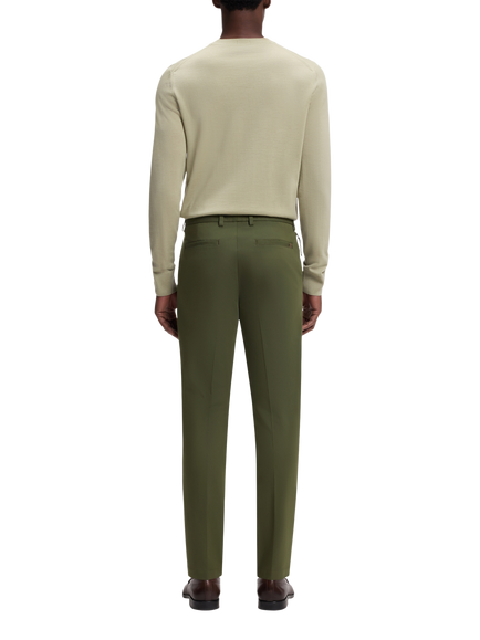 BOSS Kaiton Cotton Rich Stretch Slim Fit Trousers, Open Green - view 2, Open Green