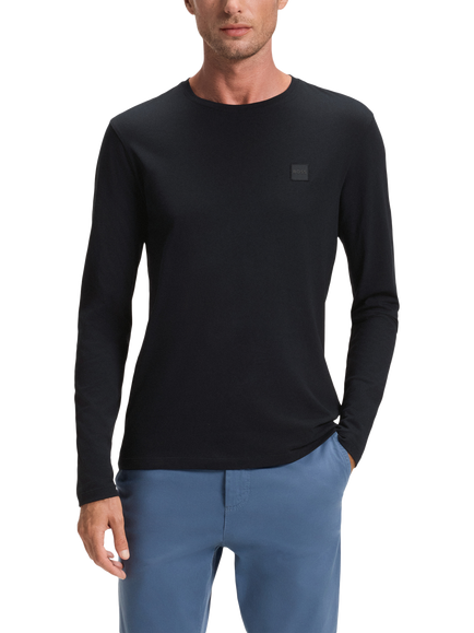 BOSS Cotton Rich Crew Neck T-Shirt, Dark Blue, Dark Blue