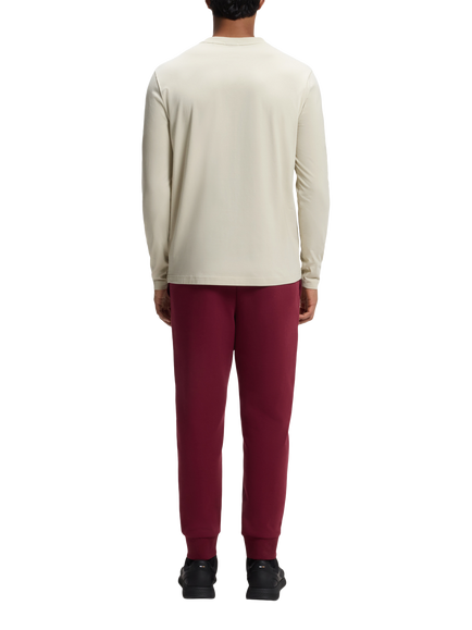HUGO BOSS BOSS Essentials Crew Neck Long Sleeve Cotton Blend T-Shirt, Light Beige - view 2, Light Beige