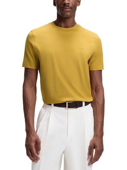 BOSS Cotton Crew Neck T-shirt, Gold, Gold