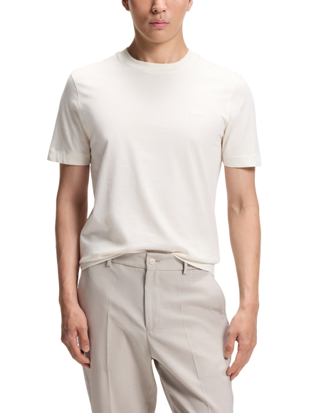BOSS Cotton Crew Neck T-Shirt, Open White, Open White