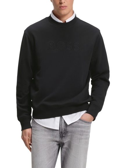 BOSS Relaxed Fit Logo Sweatshirt, Black, Black
