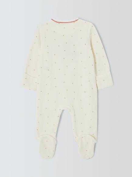 John Lewis Baby My First Christmas Sleepsuit, Ivory - view 2, Ivory
