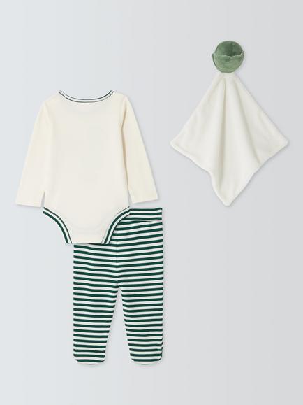 John Lewis Baby Brussel Sprout Long Sleeve Bodysuit, Leggings & Comforter Set, Ivory / Brussel - view 2, Ivory / Brussel