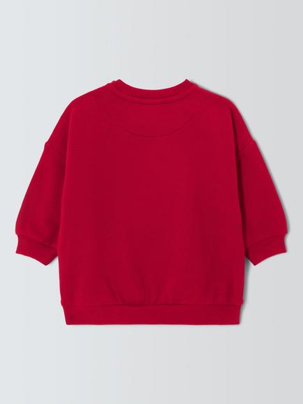 John Lewis Baby Christmas Pudding Sweater, Red - view 2, Red