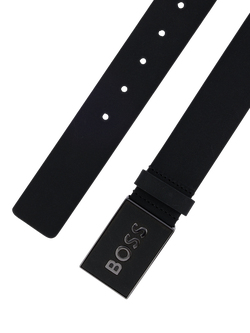 HUGO BOSS BOSS Logo Leather Belt, Black - view 2, Black