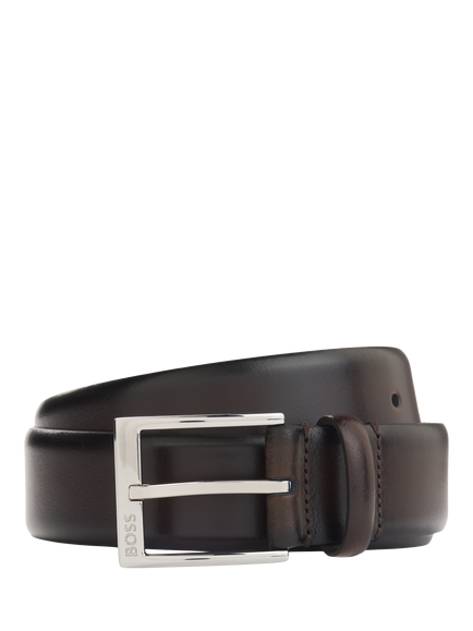 HUGO BOSS BOSS Elloy Leather Belt, Dark Brown, Dark Brown