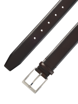 HUGO BOSS BOSS Elloy Leather Belt, Dark Brown - view 2, Dark Brown