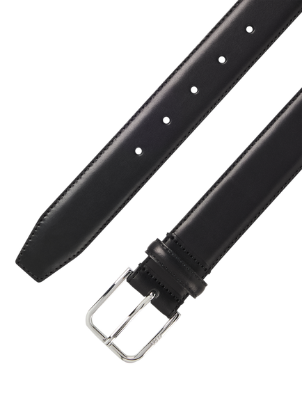 BOSS Madison Shiny Leather Belt, Black - view 2, Black