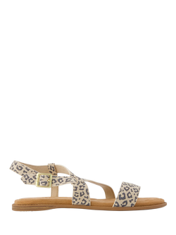 TOMS Mar Leather Strappy Footbed Sandals, Oatmeal, Oatmeal