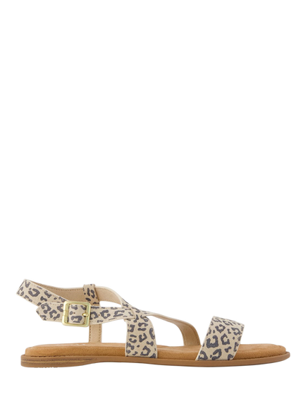 TOMS Mar Leather Strappy Footbed Sandals, Oatmeal, Oatmeal