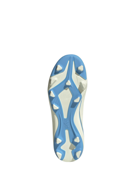 adidas Kids' F50 MESSI CLUB Firm Ground / Multi Ground Football Boots, Ivory/Blue - view 2, Ivory/Blue