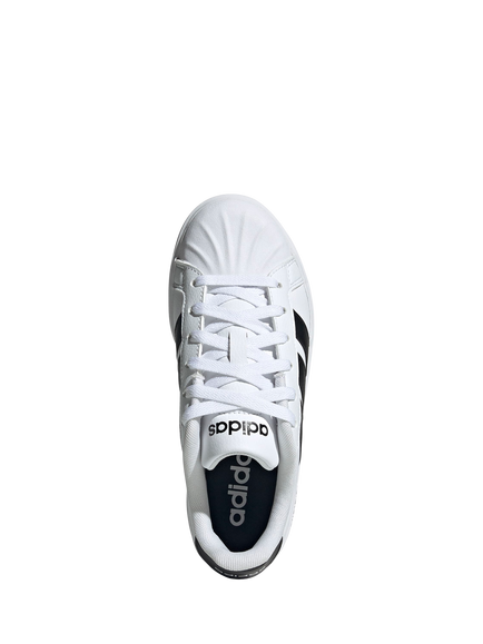 adidas Kids' Streettalk Lace-Up Trainers, Wht/Black - view 2, Wht/Black