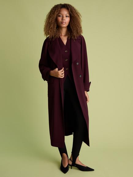 FLORERE Decon Trench Coat, Burgundy - view 2, Burgundy