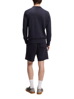HUGO BOSS HUGO Crew Neck Cotton Sweatshirt, Dark Blue - view 2, Dark Blue