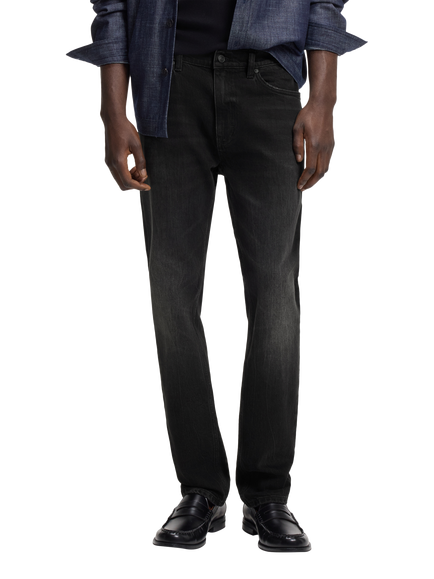 HUGO BOSS Mid-Rise Slim Jeans, Charcoal, Charcoal