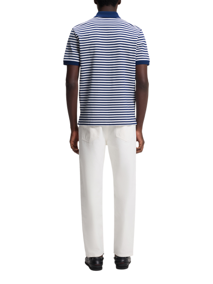 HUGO BOSS HUGO Stripe Cotton Polo Shirt, Multi - view 2, Multi