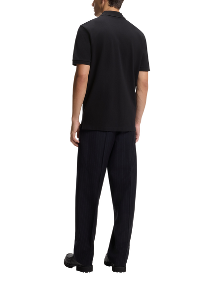 HUGO Cotton Regular Fit Short Sleeve Polo Shirt, Black - view 2, Black