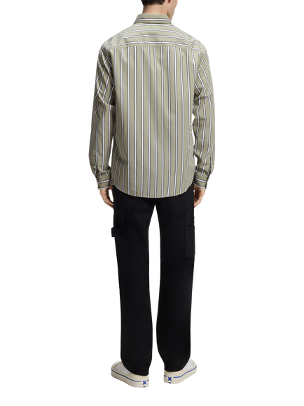 HUGO BOSS HUGO Stripe Cotton Shirt, Beige Overflow - view 2, Beige Overflow