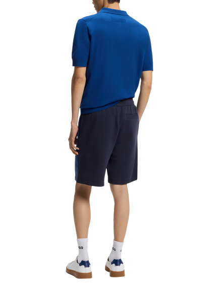 HUGO BOSS Loose Fit Cotton Shorts, Dark Blue - view 2, Dark Blue