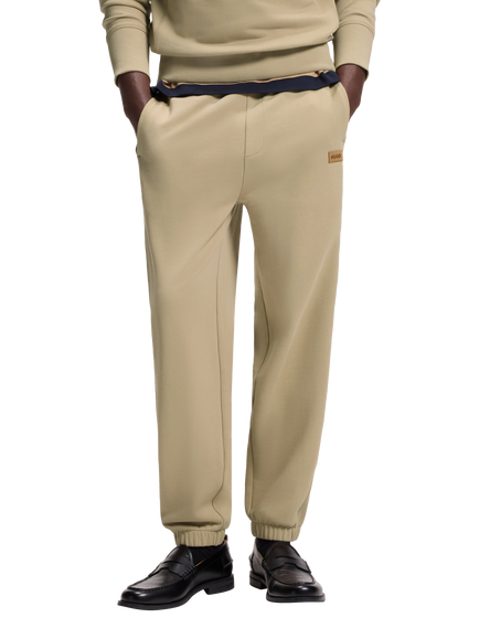 HUGO Relaxed Regular Fit Cotton Joggers, Medium Beige, Medium Beige