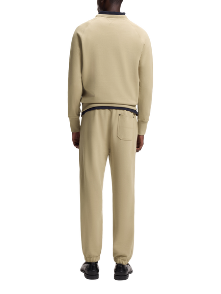 HUGO Relaxed Regular Fit Cotton Joggers, Medium Beige - view 2, Medium Beige