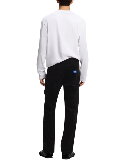 HUGO Pure Cotton Regular Fit Corduroy Carpenter Trousers, Black - view 2, Black