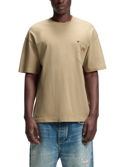 HUGO BOSS Classic Crew Neck Cotton T-Shirt, Medium Beige, Medium Beige
